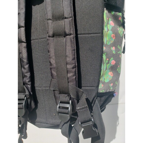 Anderson Supply Co Backpack Roll Top Custom Made In USA Black w/Cactus Flowers - Picture 12 of 16